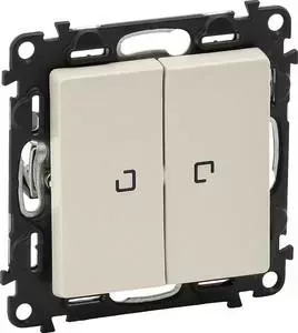 Выключатель двухклавишный Legrand Valena Life 10A 250V с подсветкой слоновая кость 752528
