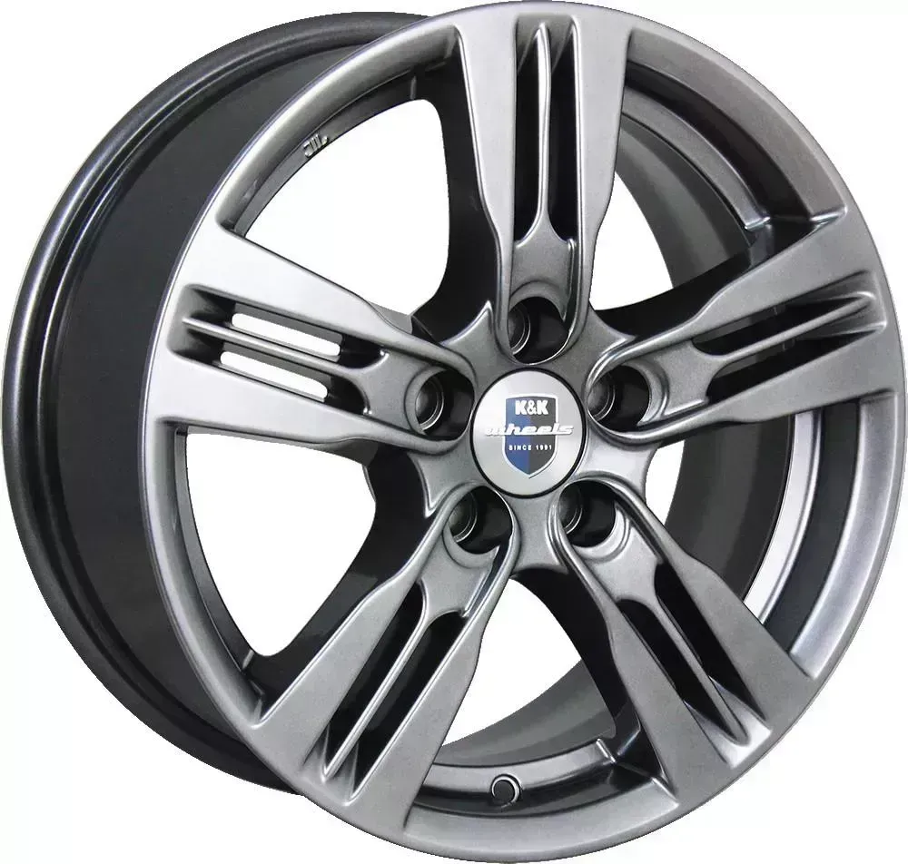 Диск автомобильный КиК Siberia 6.5X15/5X114.3 ET45 D67.1 дарк-платинум
