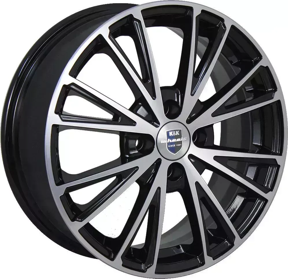 Диск автомобильный КиК Меандр 6X16/4X114.3 ET40 D67.1 алмаз-черный-SK