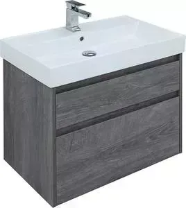 Тумба с раковиной AQUANET с Nova Lite 75 дуб рошелье, 2 ящика (242273, 242338)