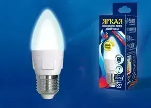 лампа UNIEL Светодиодная диммируемая LED-C37 7W/4000K/E27/FR/DIM PLP01WH