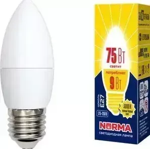 лампа VOLPE Светодиодная LED-C37-9W/WW/E27/FR/NR