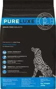 Сухой корм PureLuxe для взрослых собак с индейкой 400г