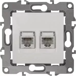 Розетка телефонная 2XRJ11 ЭРА 12-3106-01