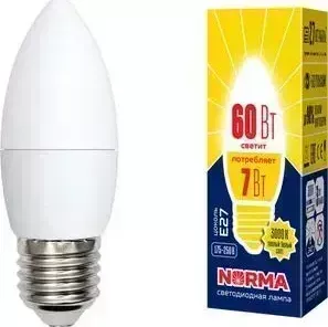 лампа VOLPE Светодиодная LED-C37-7W/WW/E27/FR/NR