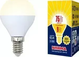 лампа VOLPE Светодиодная LED-G45-9W/WW/E14/FR/NR