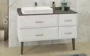 Тумба с раковиной Comforty с и столешницей Империя 120 белый глянец (4142359)