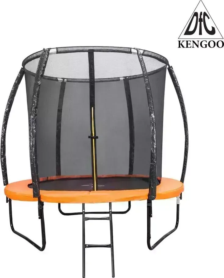 Батут DFC TRAMPOLINE KENGOO 6FT-BAS-BO внутр.сетка, лестница, оранж/черн