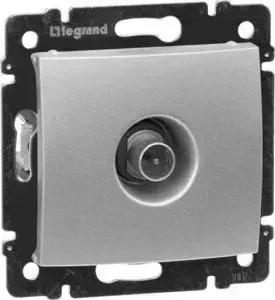 Розетка Legrand TV проходная Valena алюминий 770131