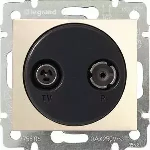Розетка Legrand TV-R проходная Valena слоновая кость 774334