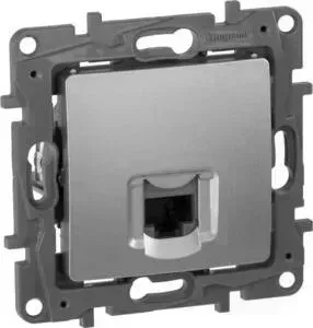 Розетка Legrand компьютерная RJ45 Etika 5 кат UTP алюминий 672441