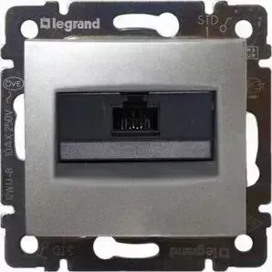 Розетка Legrand компьютерная RJ45 Valena 5e кат UTP с захватами алюминий 770230