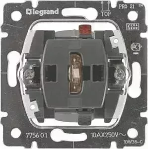 Выключатель Legrand одноклавишный Galea Life 10A 250V с нейтралью подсветкой 775601