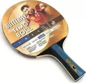 Ракетка для настольного тенниса Butterfly Timo Boll gold, тренировок, накладка 1,5 мм ITTF, анатом./кон. ручка