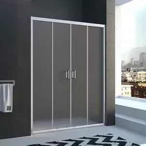 Душевая дверь Veconi Vianno 200x185 стекло рифленое Pear, профиль хром (VN45-200-02-19C1)