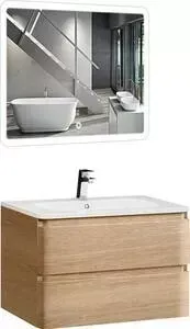 Мебель для ванной Vincea Alba W.Oak W Led A 80 дуб