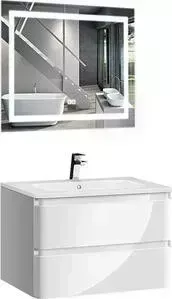 Мебель для ванной Vincea Alba L.White W Led C 80 белый глянец