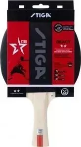 Ракетка для настольного тенниса STIGA React WRB 2**, арт. 1212-8418-01, тренир., накладка 1,9 мм, ITTF, кон. ручка