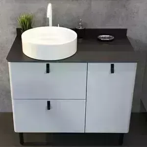 Мебель для ванной Comforty Сорренто 90 с бельевой корзиной, серый