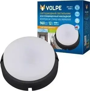 Светильник VOLPE Потолочный светодиодный (UL-00003661) ULW-Q214 12W/NW SENSOR IP65 Black