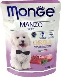 Пауч Monge и Dog Grill Beef с говядиной для собак 100г
