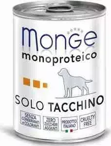 Консервы Monge Dog Monoproteico Solo Pate Turkey паштет из индейки для собак 400г