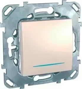Выключатель одноклавишный Schneider Electric механизм СП UNICA 10А IP20 с индикацией бежевый MGU5.201.25NZD