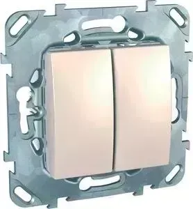 Переключатель двухклавишный Schneider Electric механизм СП UNICA бежевый MGU5.213.25ZD
