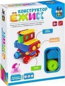 Конструктор BONDIBON пластмассовый Ёжик-машина, 35 деталей (ВВ2568)