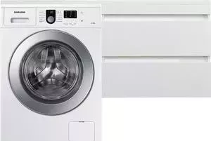 Стиральная машина SAMSUNG с тумбой и раковиной WF8590NLW9 Даллас 130 белая, подвесная правая