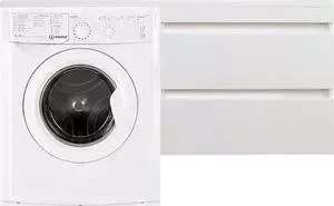 Стиральная машина INDESIT с тумбой и раковиной IWSB 5085 Даллас 130 белая, подвесная правая