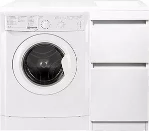 Стиральная машина INDESIT с тумбой и раковиной IWSB 5085 Даллас 100 белая, напольная правая