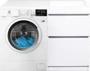Стиральная машина ELECTROLUX с тумбой и раковиной PerfectCare 600 EW6S4R27W Даллас 115 белая, напольная правая