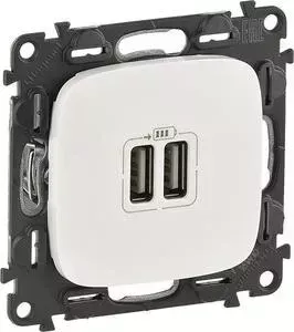 Розетка Legrand USB двойная Valena Allure 240V/5V 1500mA белая 754995