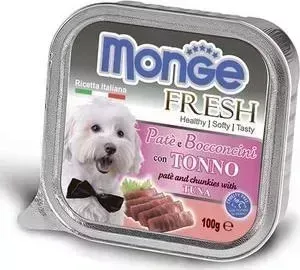 Консервы Monge Dog Fresh Pate and Chunkies with Tuna паштет и кусочки с тунцом для собак 100г