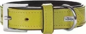 Ошейник Hunter Collar Capri 45 nickel (33-39см) натуральная кожа лайм/черный для собак