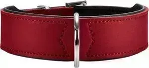 Ошейник Hunter Collar Basic 60 nickel (47-54 см) кожа красный/черный для собак