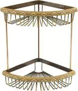 Полка LEMARK угловая Jasmine 24х24х36,5 двухъярусная, бронза (LM6682B)
