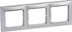 Рамка Legrand на 3 поста Valena горизонтальная алюминий/серебро (770353)