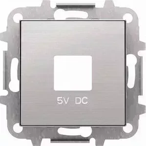 Лицевая панель ABB Sky розетки USB нержавеющая сталь
