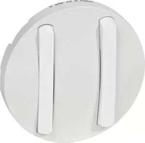 Лицевая панель Legrand Celiane выключателя двухклавишного белая 065002