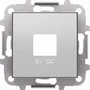 Лицевая панель ABB Sky розетки USB серебристый алюминий