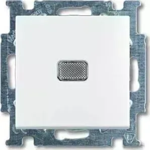 Переключатель ABB одноклавишный Basic55 10A 250V с подсветкой альпийский белый (2CKA001012A2143)
