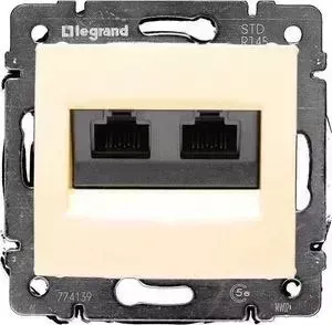 Розетка компьютерная Legrand двойная СП Valena RJ45 + RJ45 CAT.5E UTP слоновая кость (774139)