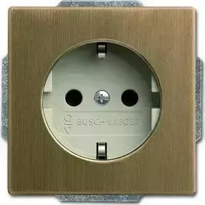 Розетка ABB Dynasty Schuko с/з 16A 250V со шторками безвинтовой зажим латунь античная/слоновая кость