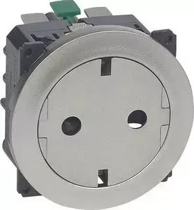 Розетка Legrand 2 K+З Celiane 16A 230V с/з со шторками безвинтовой зажим немецкий стандарт титановая 067167