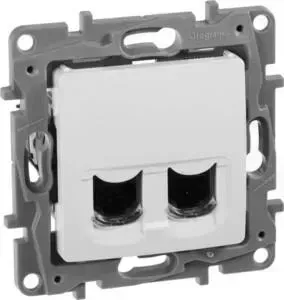 Розетка Legrand компьютерная 2xRJ45 Etika 6 кат UTP белая 672254