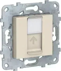 Механизм Schneider Electric компьютерной розетки UNICA NEW RJ45 категории 5е UTP бежевый (NU541144)