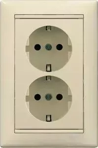Розетка с заземлением Legrand двойная СП Valena слоновая кость (774370)