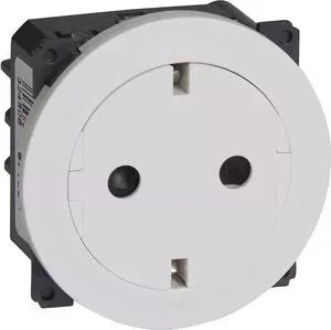 Розетка Legrand 2 K+З Celiane 16A 230V с/з со шторками безвинтовой зажим немецкий стандарт белая 067166